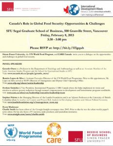 Conference: Canada’s Role in Global Food Security